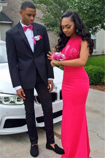 Neville Handsome Black Simple Two Piece Prom Suit for Men with Notch Lapel_1