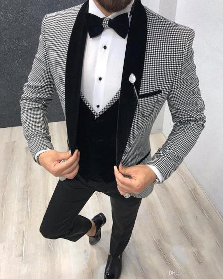 Happnessmall Best Fitted Black Shawl Lapel Three Pieces Men Suits_2