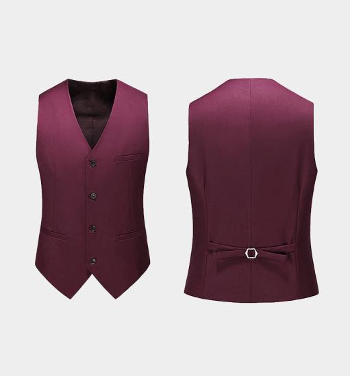 Wilder Stylish Burgundy Suits with 3 Pieces | Peak Lapel Mens Tuxedo_3