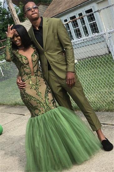 Stellan Smart Green Two Piece Slim Fit Men's Prom Outfits_1