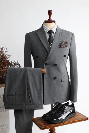 New Arrival Double Breasted Peaked Lapel Business Men Suits | happnessmall
