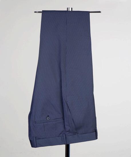 Ryker Lastest Navy Narrow Stripe Notched Lapel Three Pieces Men Suits_6