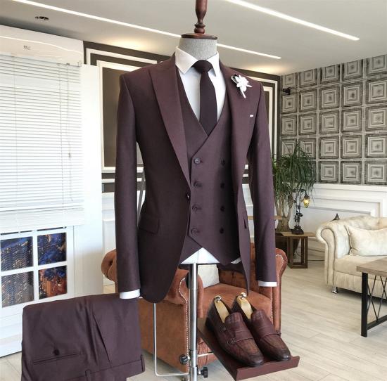 Isabella New Fashion Burgundy One Button 3-Pieces Tailored Men'S Business Suit_2