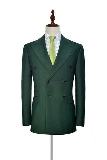 Chic Dark Green Double Breasted Mens Suits for Formal
