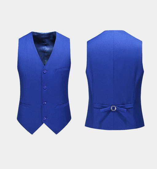 Wilder Newest Royal Blue 3 Pieces Notched Lapel Prom Suits_3