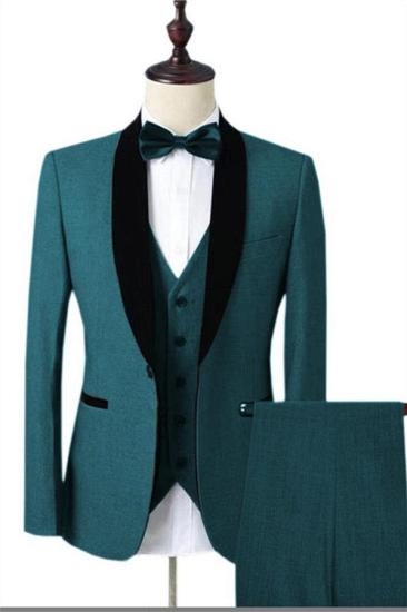 Advanced Ocean Blue Prom Suits for Men | Best Shawl Lapel Slim Fit Tuxedos