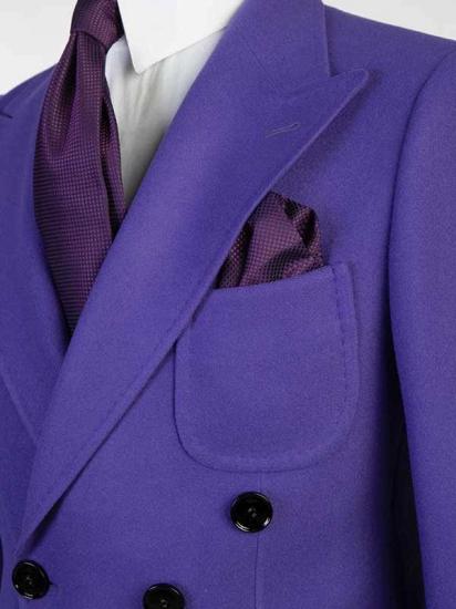 Purple Double Breasted Men’s Coat_3