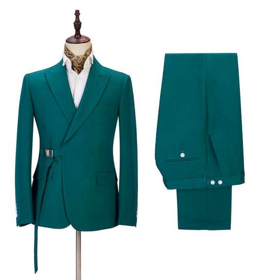 New Arrival Advanced Peaked Lapel Prom Outsfits Men Suits With Adjustable Buckle_2