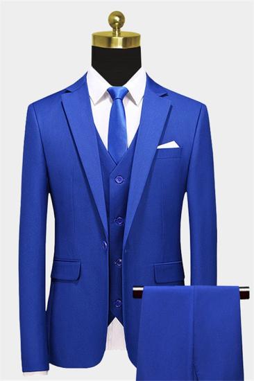 Wilder Newest Royal Blue 3 Pieces Notched Lapel Prom Suits_1