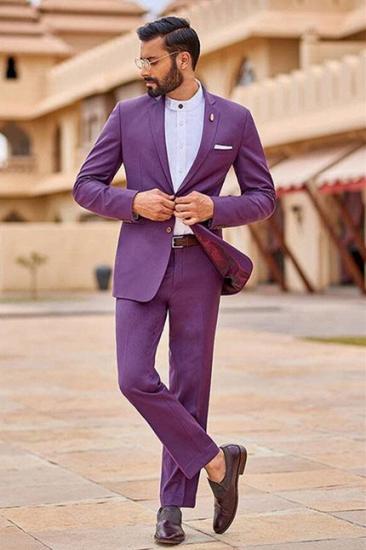 Happnessmall Popular Purple Slim Fit Notched Lapel Bespoke Prom Suit for Men_1