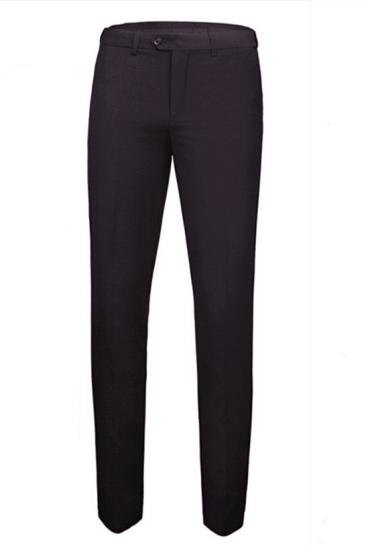 Classic black collar slim fitting men's business three piece set_2