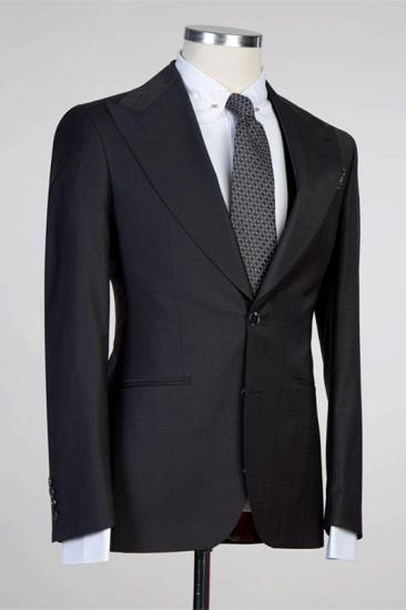 Classical Simple Black Peaked Lapel Fashion Slim Fit Formal Men Suits | Prom Suits_2