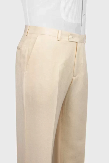 Popular Champagne Notched Lapel Three Pieces One Button Prom Suit | Happnessmall_4