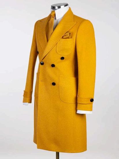 Yellow Double Breasted Men’s Coat_2