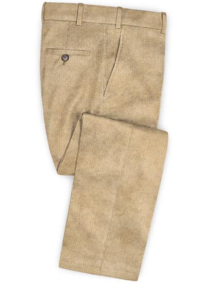 Latest Design Single Breasted Corduroy Tuxedo for Men | Two Pieces Striped Men Suits Online_3